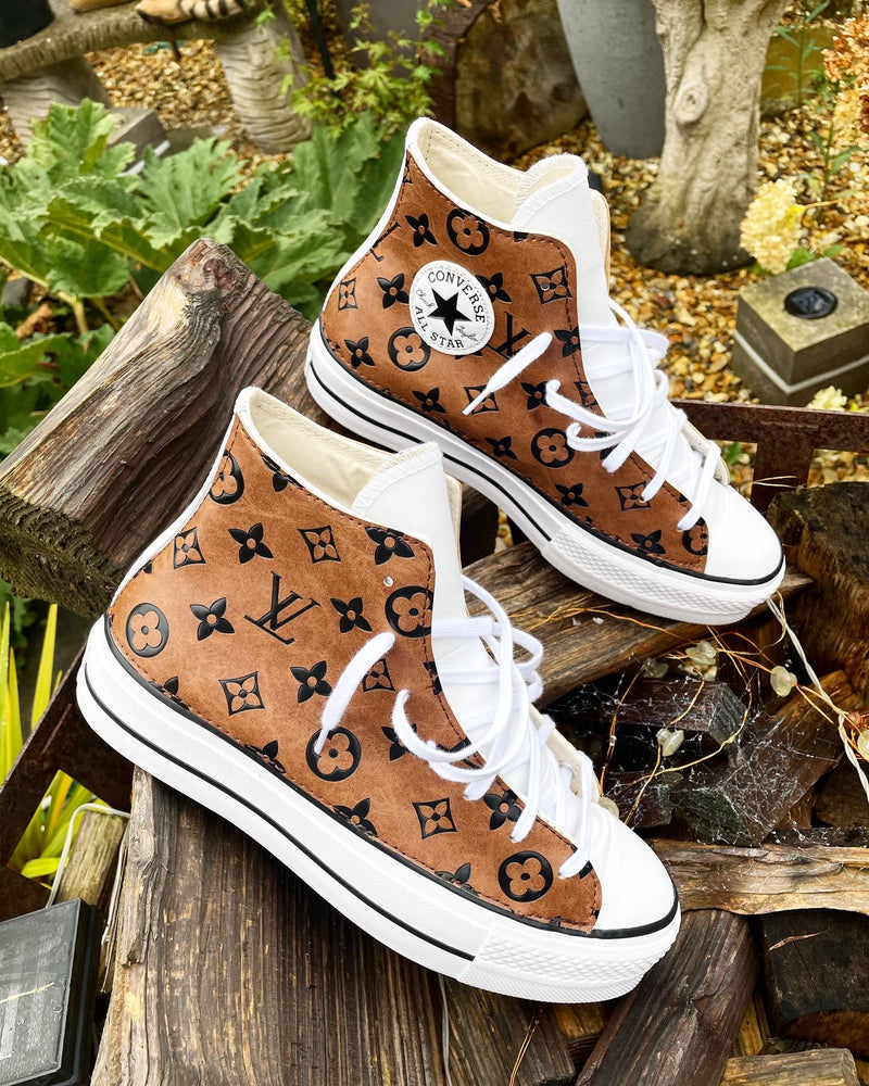 Chuck Taylor All Star Platform Converse • White | Brown Vintage Mon