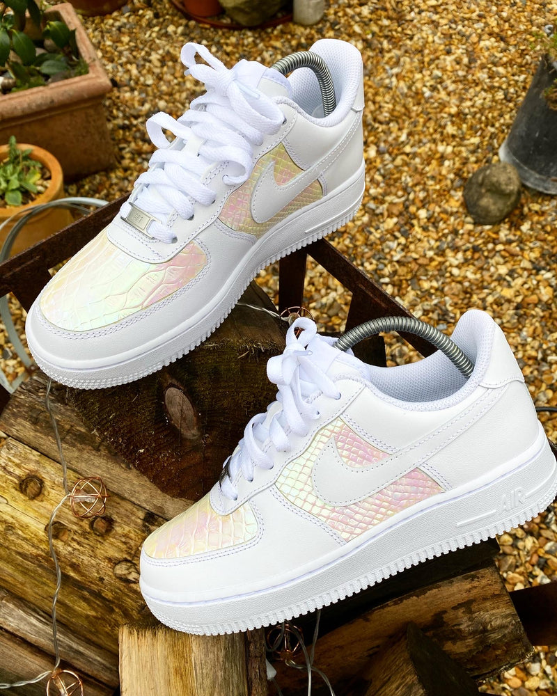 Air Force 1 - White | Fluorescent • Snake Skin