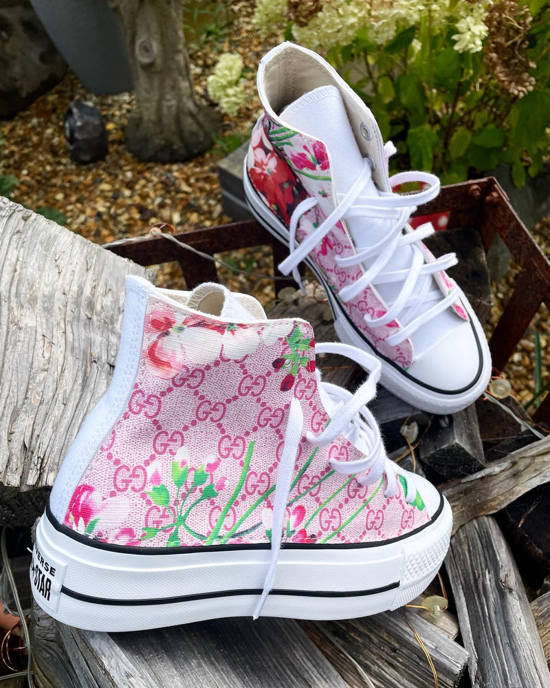 Chuck Taylor All Star Platform Converse • White | Pink Floral GG