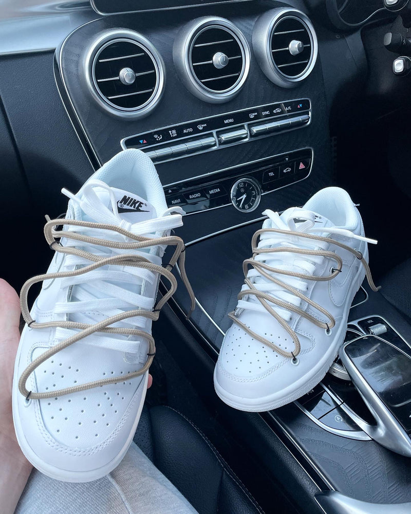 Nike Low Dunks • White | Brown Lace