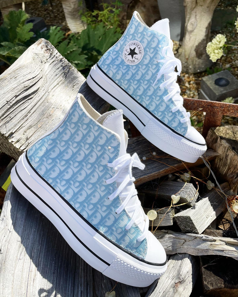 Chuck Taylor All Star Platform Converse • White | Powder Blue CD