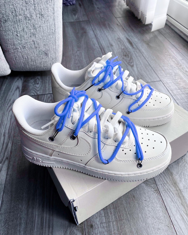 Air Force 1 - White | Off-White Style • Royal Blue Lace
