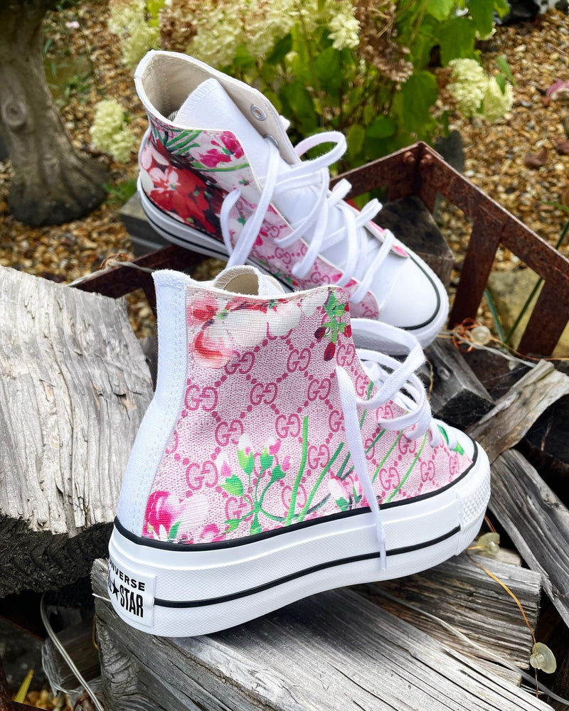 Chuck Taylor All Star Platform Converse • White | Pink Floral GG