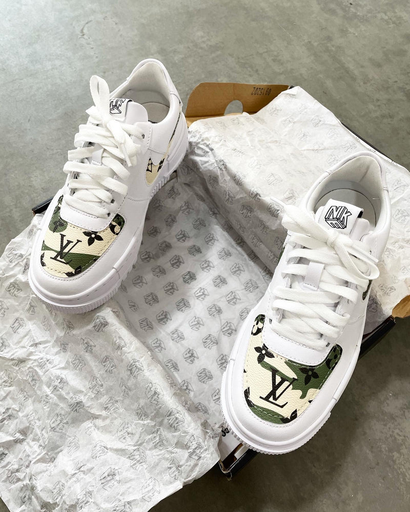 Nike Air Force 1 Pixel • White | Camo Monogram