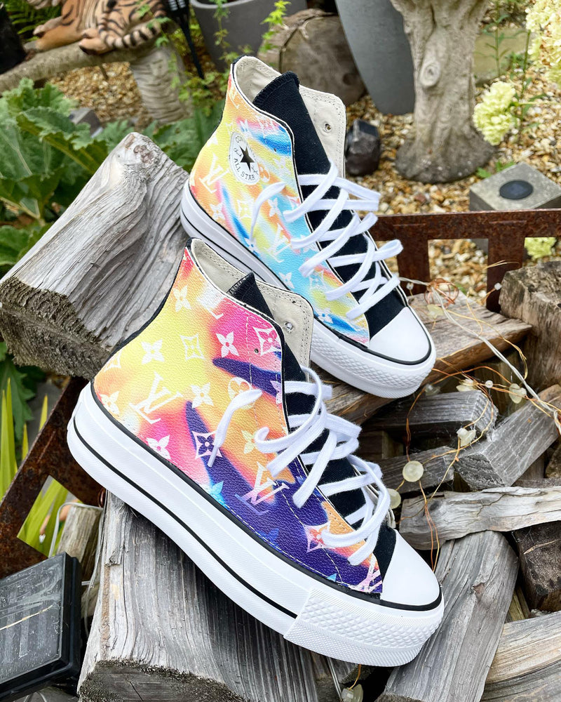 Chuck Taylor All Star Platform Converse • Black | Tye Dye Mon
