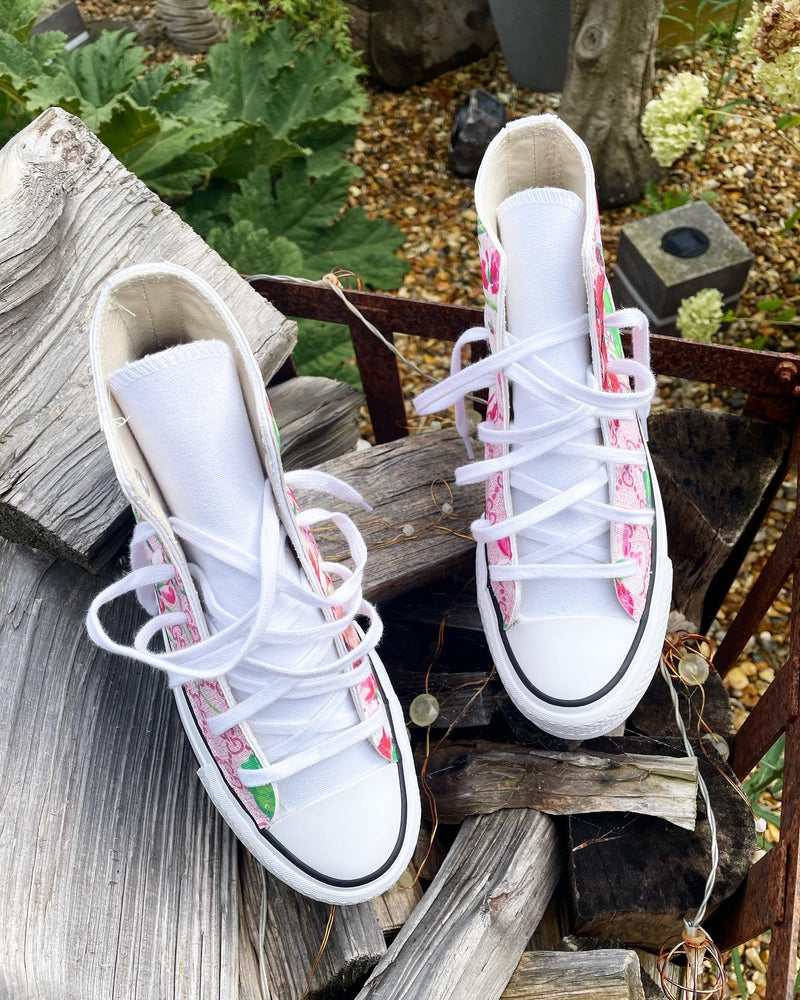 Chuck Taylor All Star Platform Converse • White | Pink Floral GG