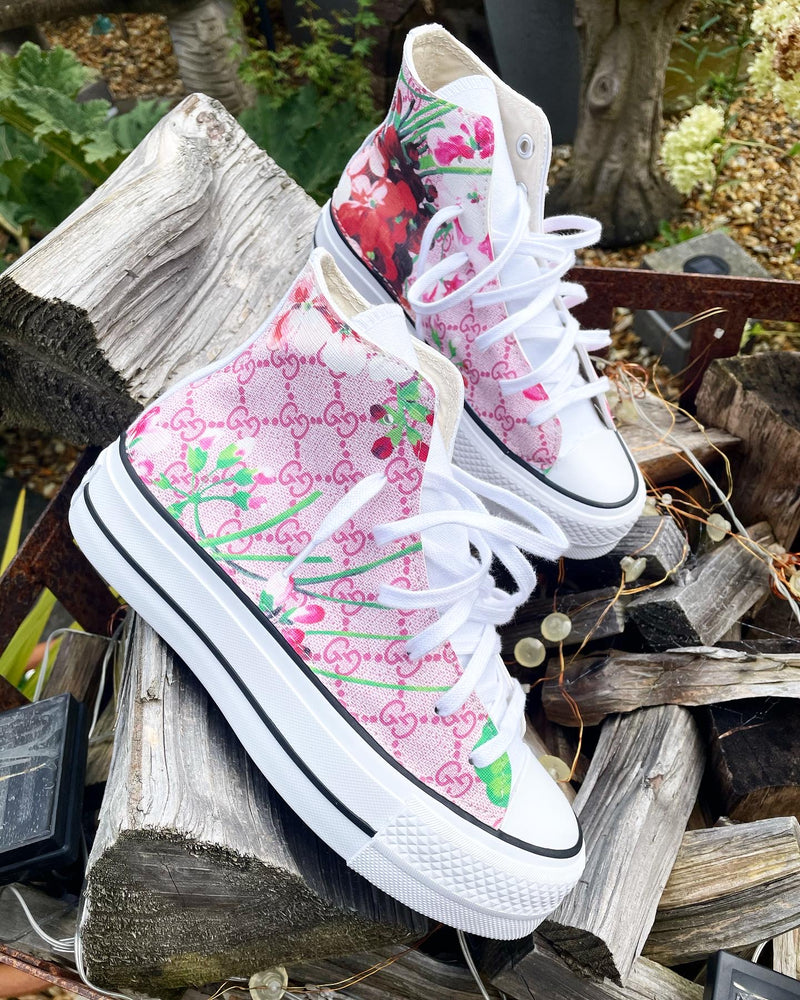 Chuck Taylor All Star Platform Converse • White | Pink Floral GG