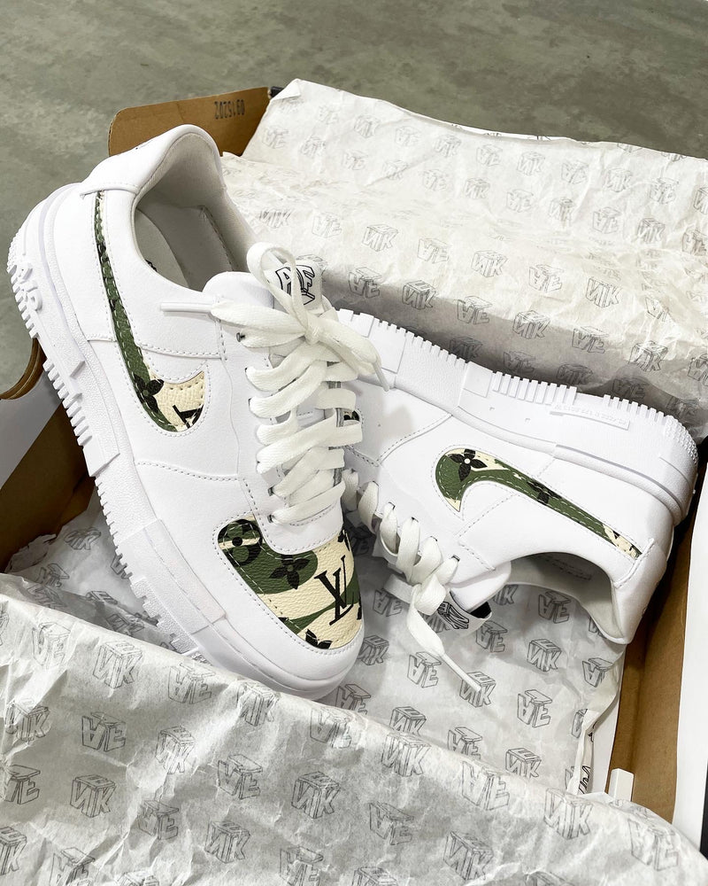 Nike Air Force 1 Pixel • White | Camo Monogram