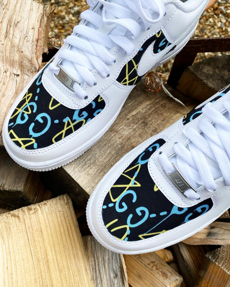 Nike Air Force 1 - White | Blue • Yellow Gucci - footwearstorerysnc