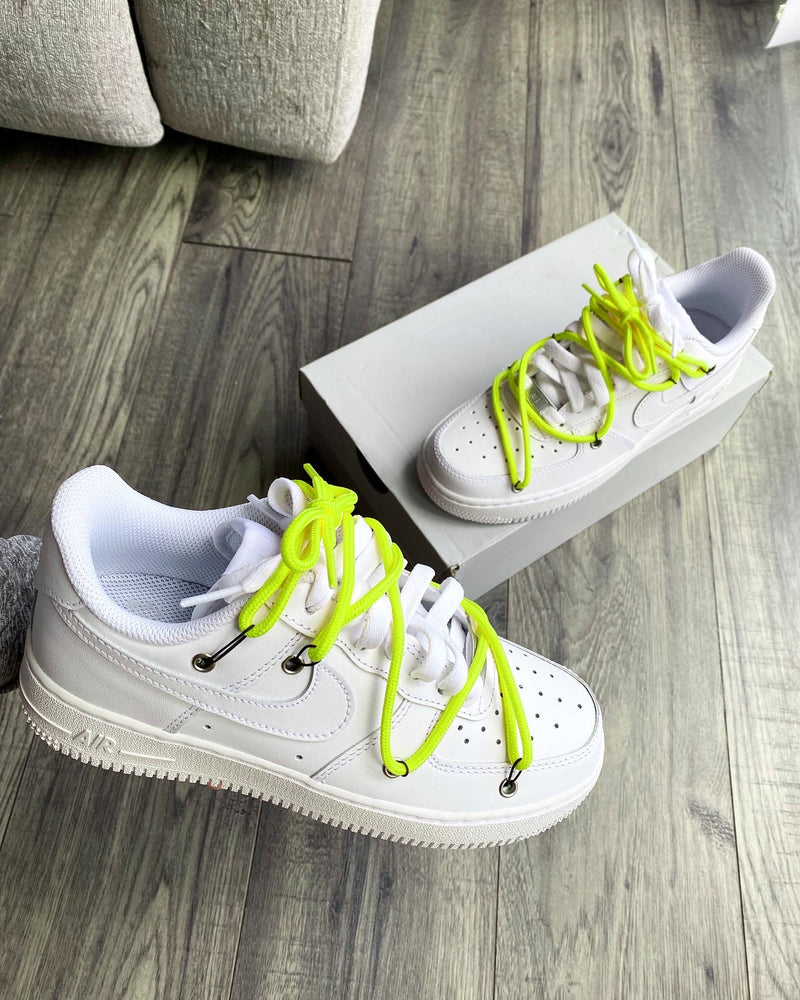 Air Force 1 - White | Off-White Style • Vibrant Yellow Lace