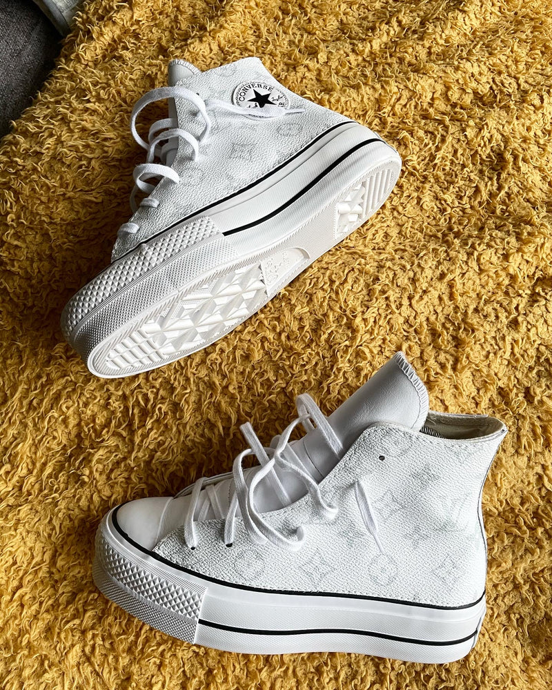 Chuck Taylor All Star Platform Converse • White | White Monogram