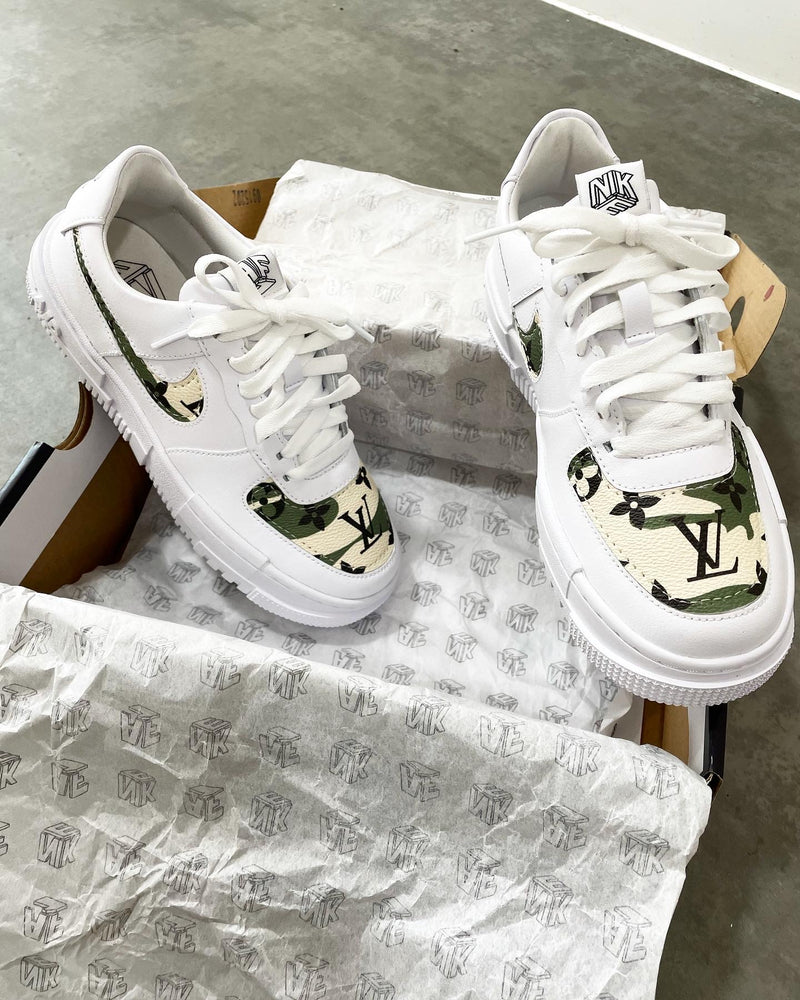 Nike Air Force 1 Pixel • White | Camo Monogram