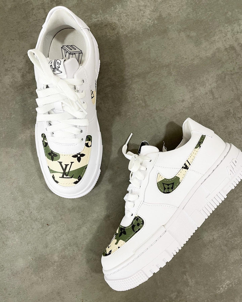 Nike Air Force 1 Pixel • White | Camo Monogram