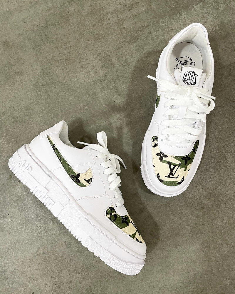 Nike Air Force 1 Pixel • White | Camo Monogram
