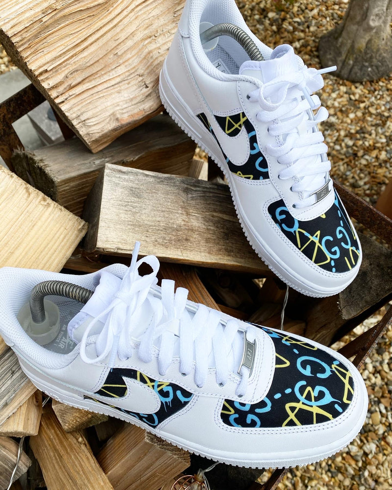 Nike Air Force 1 - White | Blue • Yellow Gucci - footwearstorerysnc