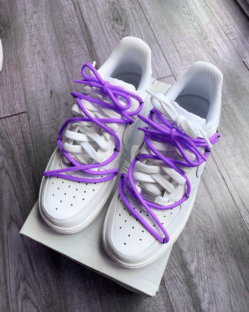 Air Force 1 - White | Off-White Style • Purple Lace