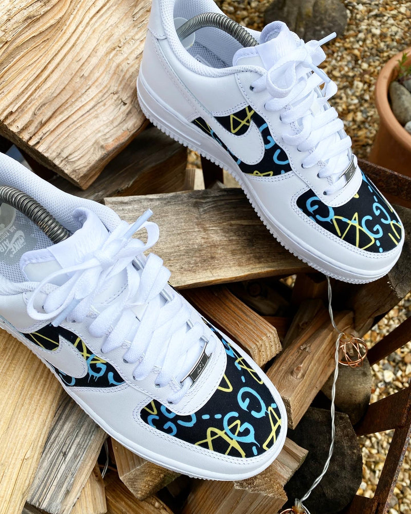 Nike Air Force 1 - White | Blue • Yellow Gucci - footwearstorerysnc