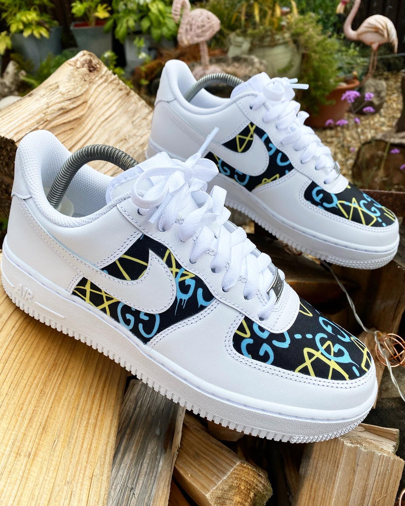 Nike Air Force 1 - White | Blue • Yellow Gucci - footwearstorerysnc