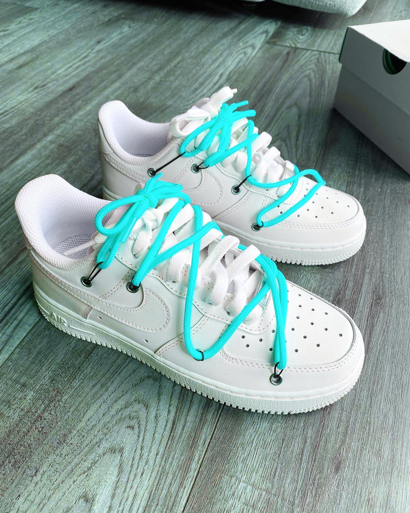Air Force 1 - White | Off-White Style • Baby Blue Lace